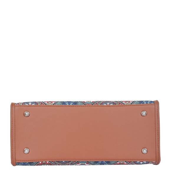 Hand Crafted Multicolour Printed Fabric Laptop Bag, Shoulder Satchel for Women - Picture 6 of 10